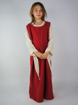 Mittelalter Kinder Überkleid Bau,wolle 4047